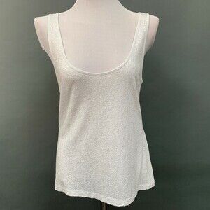 NY&C New York & Company Women's Tank Top Medium White Sequins Sleeveless